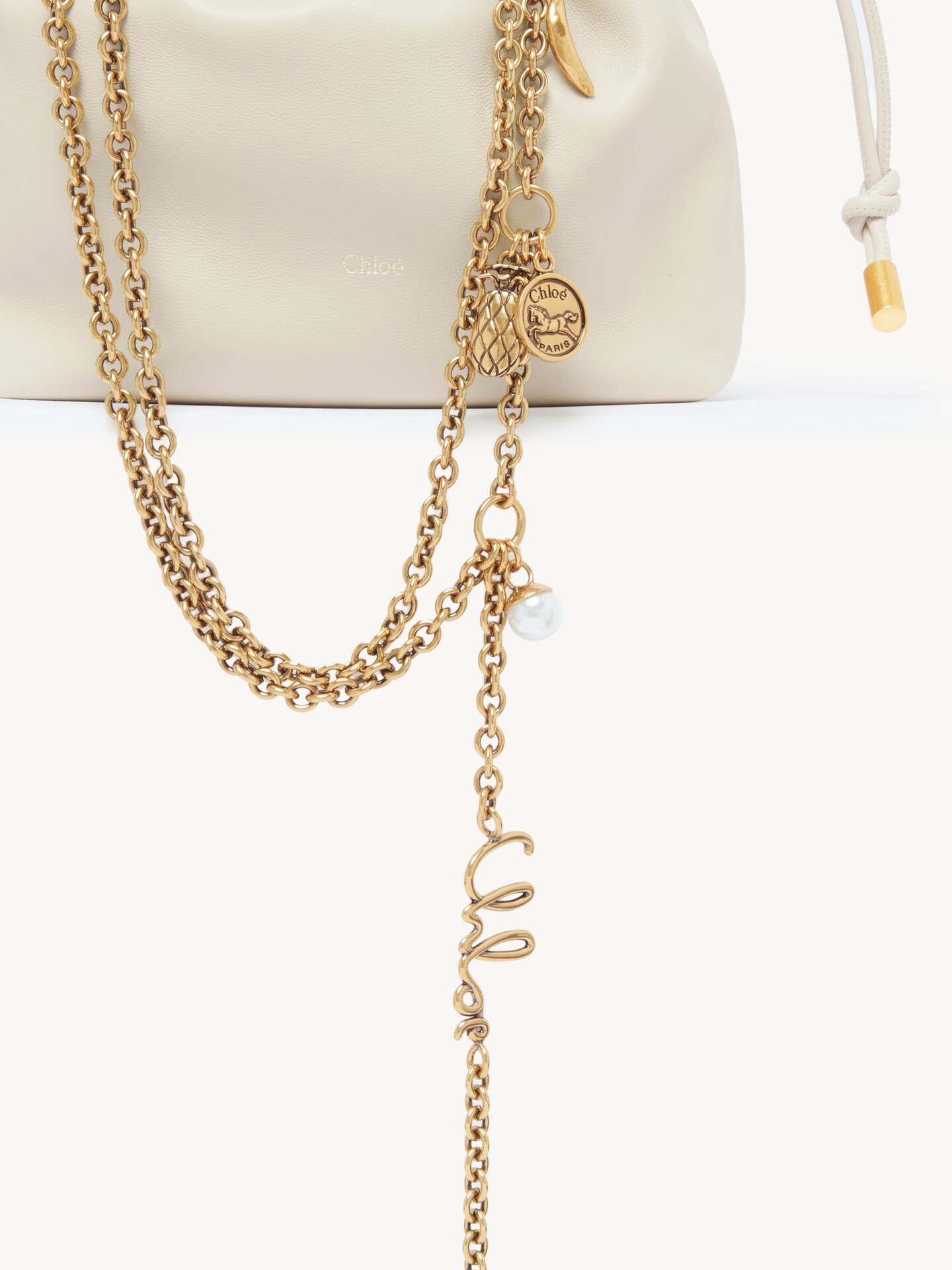 Mini Chloé Icons shoulder bag with chain in soft leather - 5