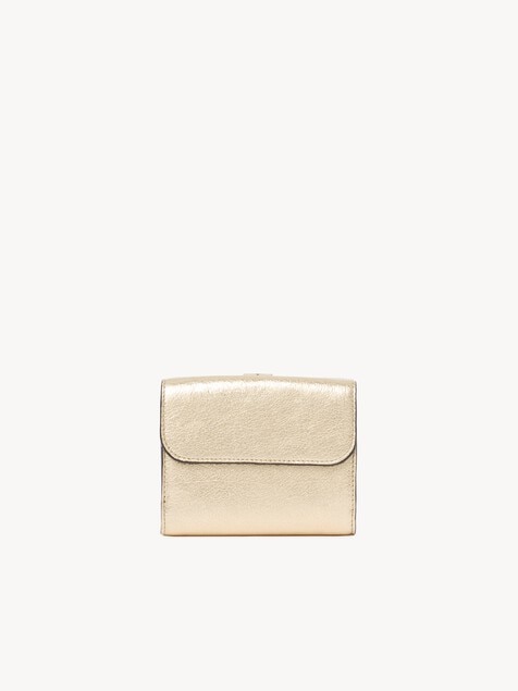 Small Alphabet tri-fold in metallized leather