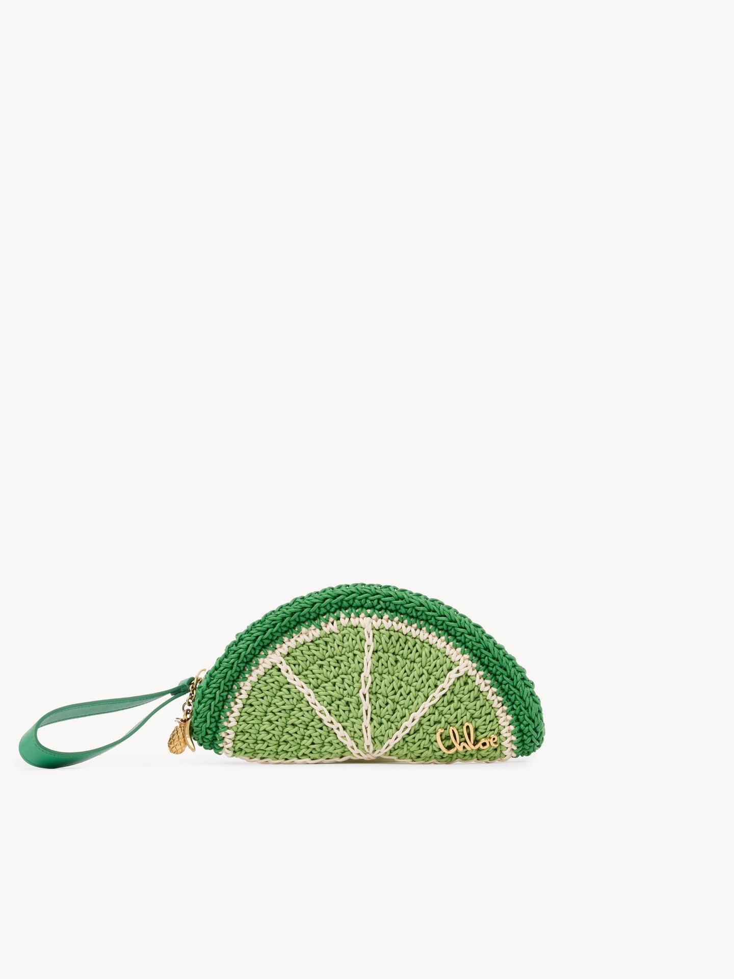 Chlo&eacute; Tropicus Lime Slice pouch in waxed cord - 2