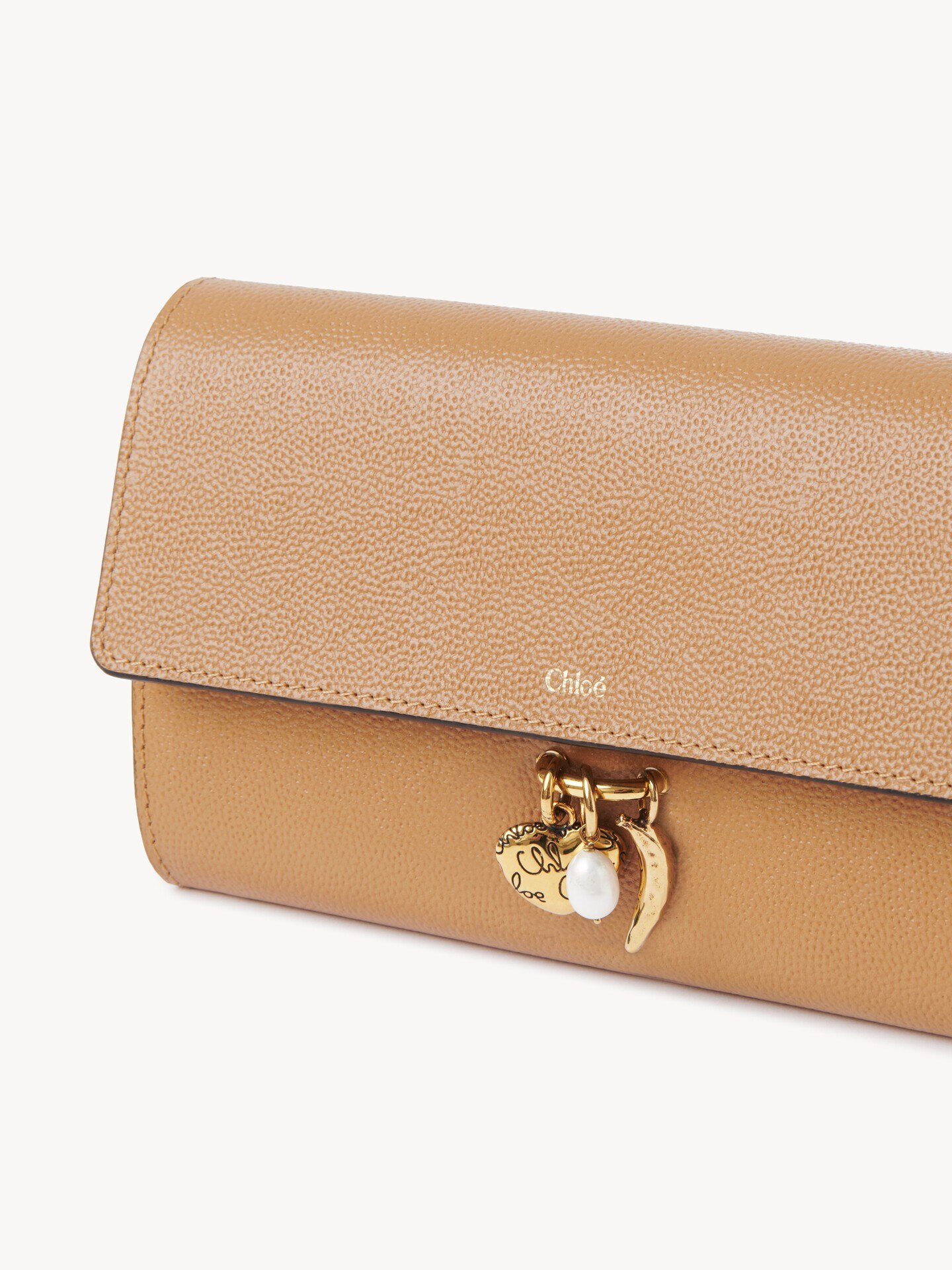 Chloé Charms long wallet with flap in grained leather - 6