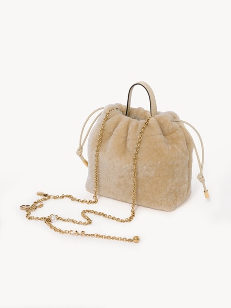 Mini Chlo&eacute; Icons shoulder bag with chain in shearling