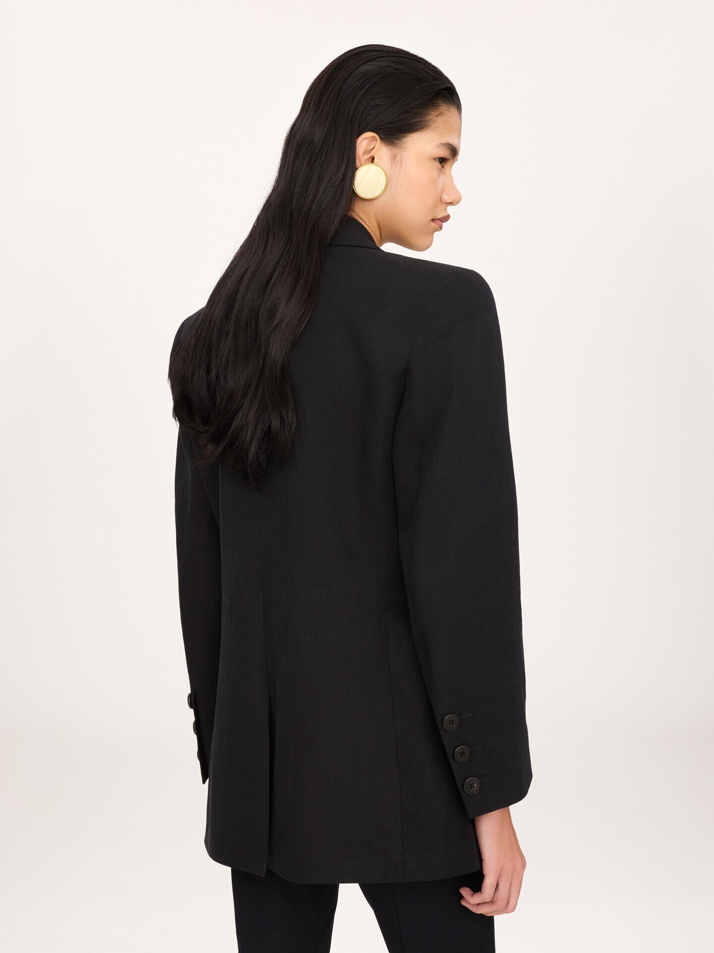 Oversized tailored jacket in linen cr&ecirc;pe - 7