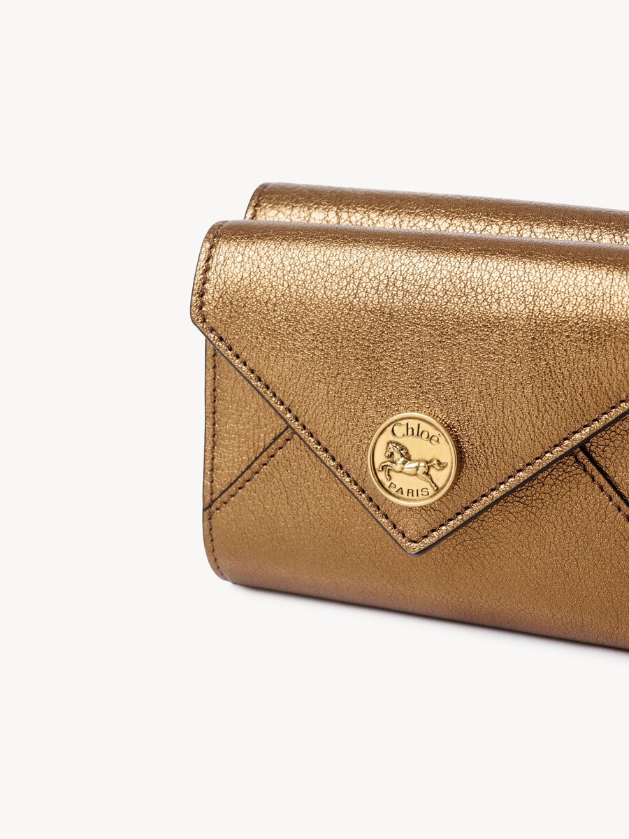 Small Envelope tri-fold in metallized leather - 6