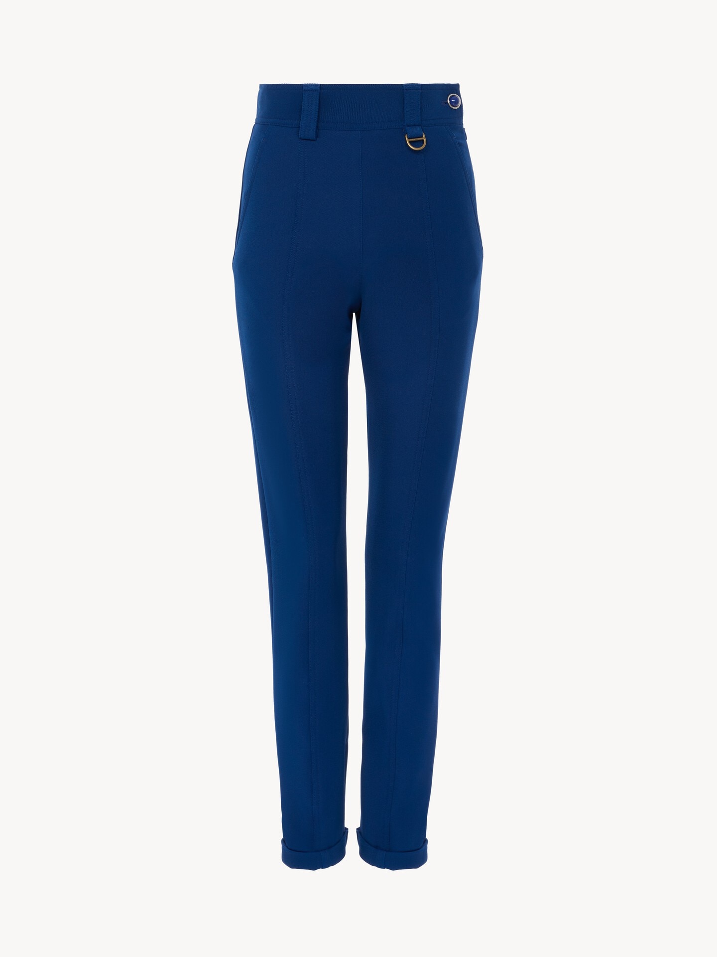 Pantalones ajustados de talle alto de tricotina el&aacute;stica - 2