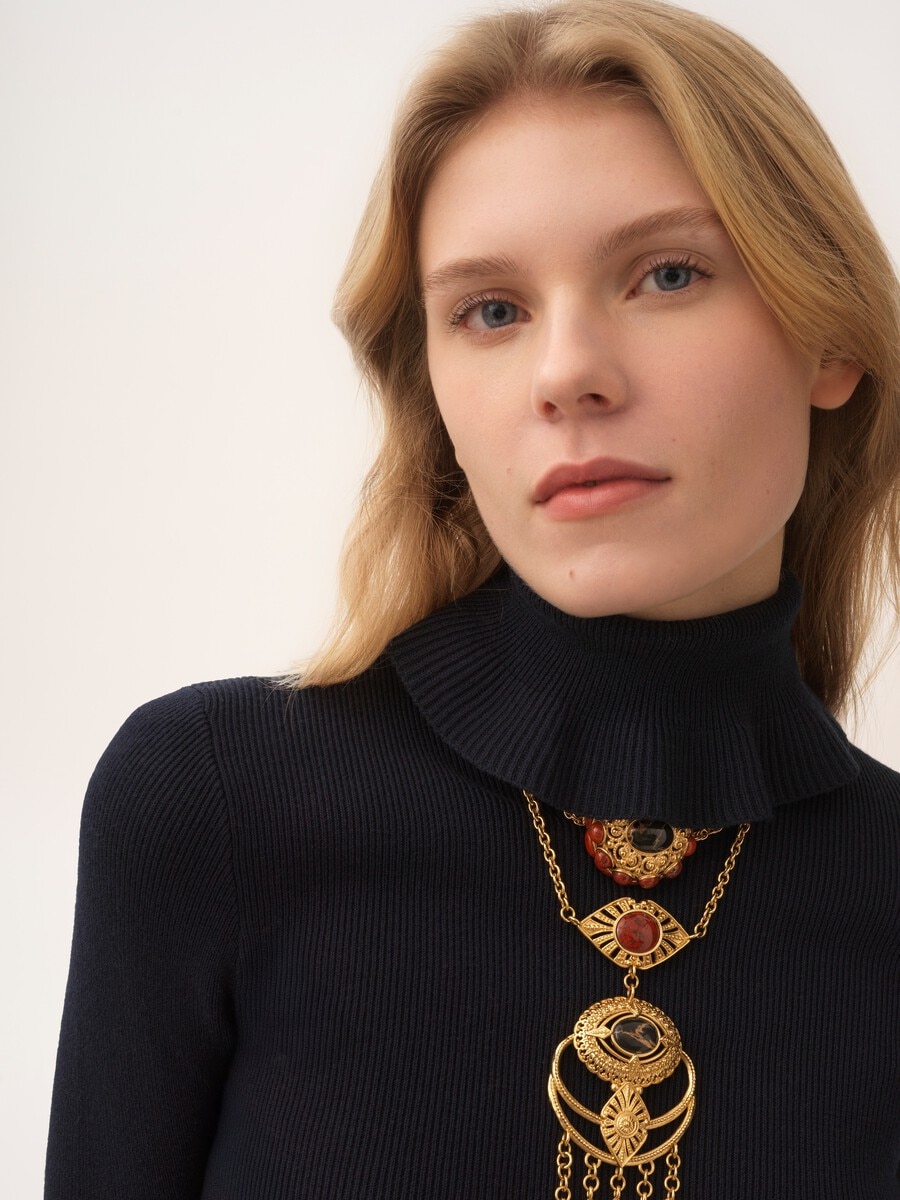 Fitted turtleneck sweater in a cotton & wool knit - 6