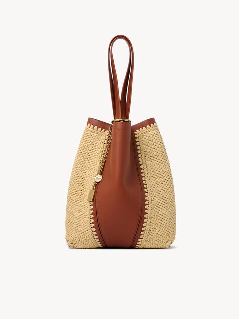 Bolso tote Chlo&eacute; Spin de efecto rafia y cuero