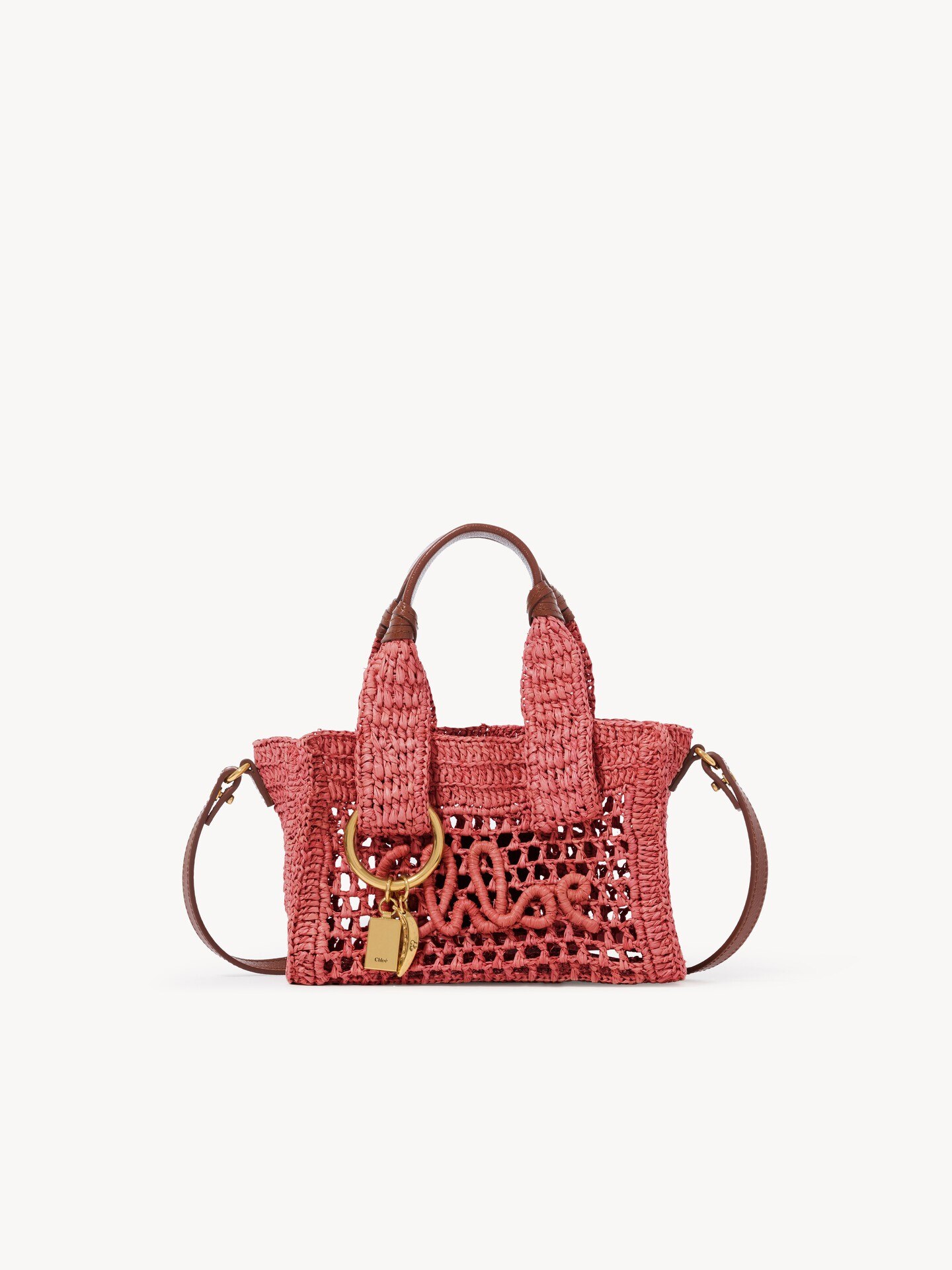 Minibolso tote Summer Banana East-West de rafia - 1