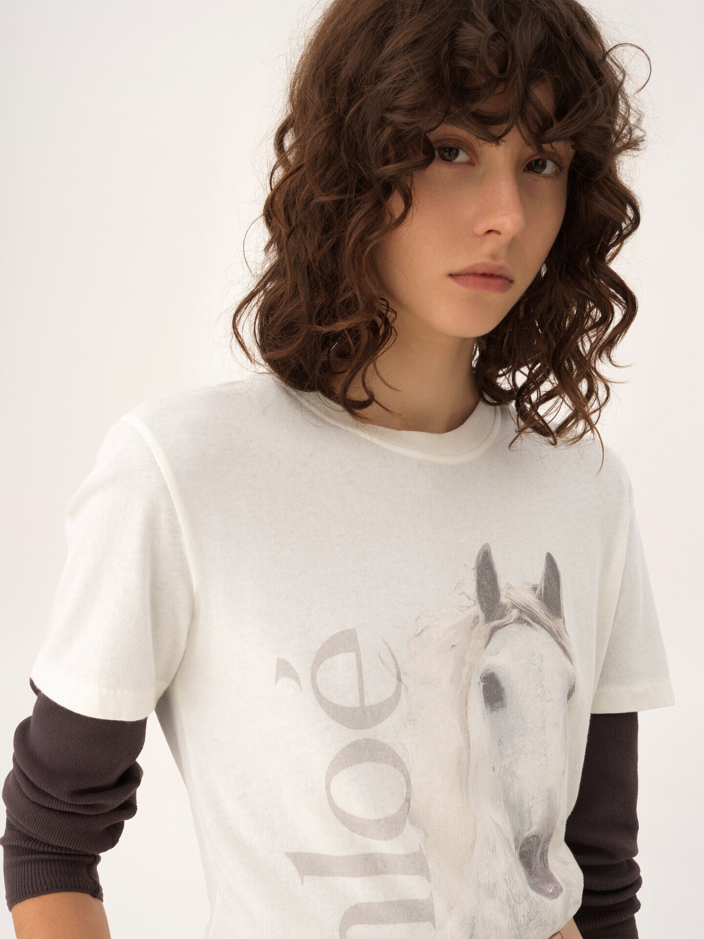 Camiseta de cuello redondo con logotipo de jersey de algod&oacute;n - 6