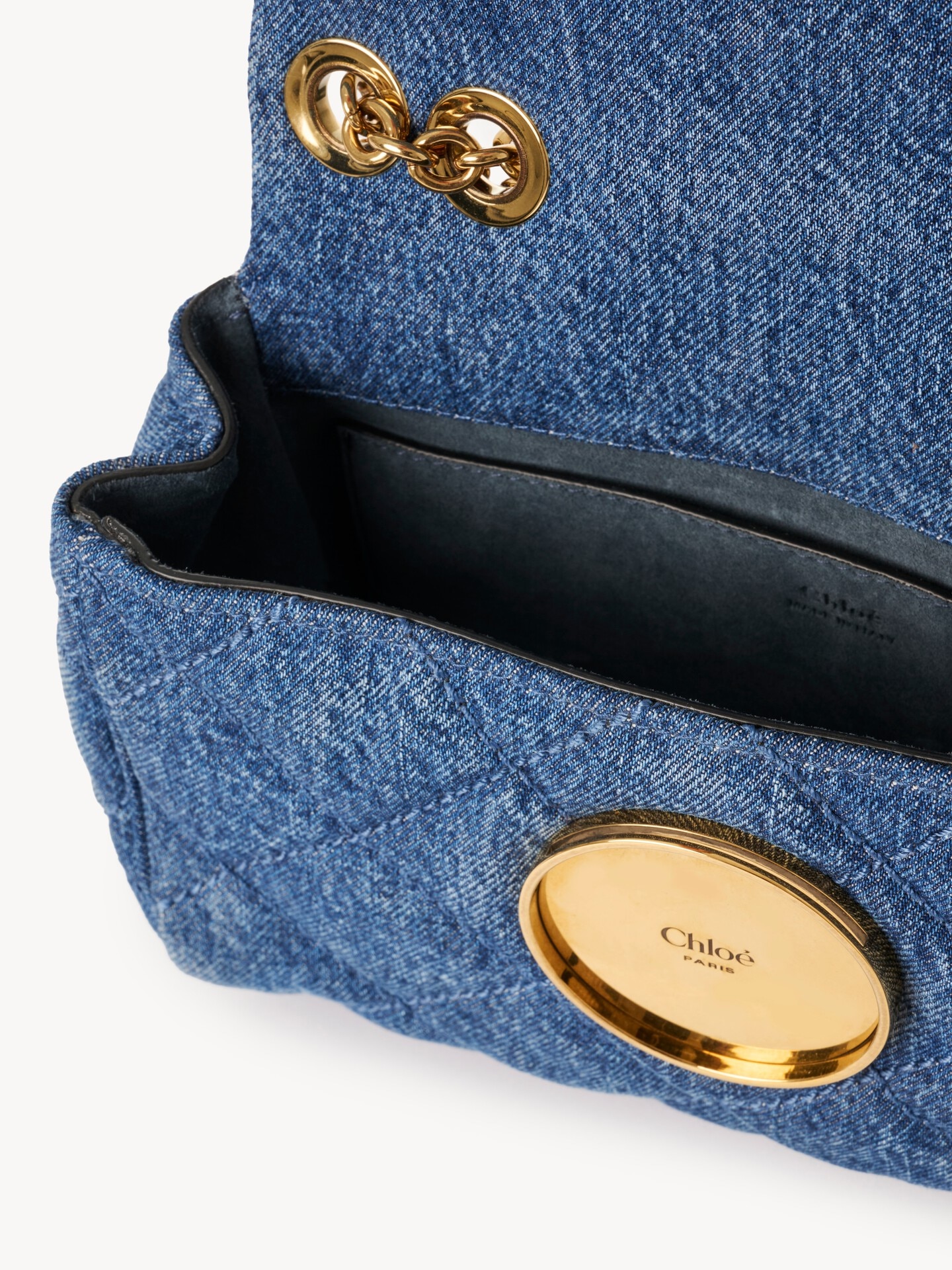 Bolso de hombro peque&ntilde;o Chlo&eacute; Heritage de tejido vaquero - 6