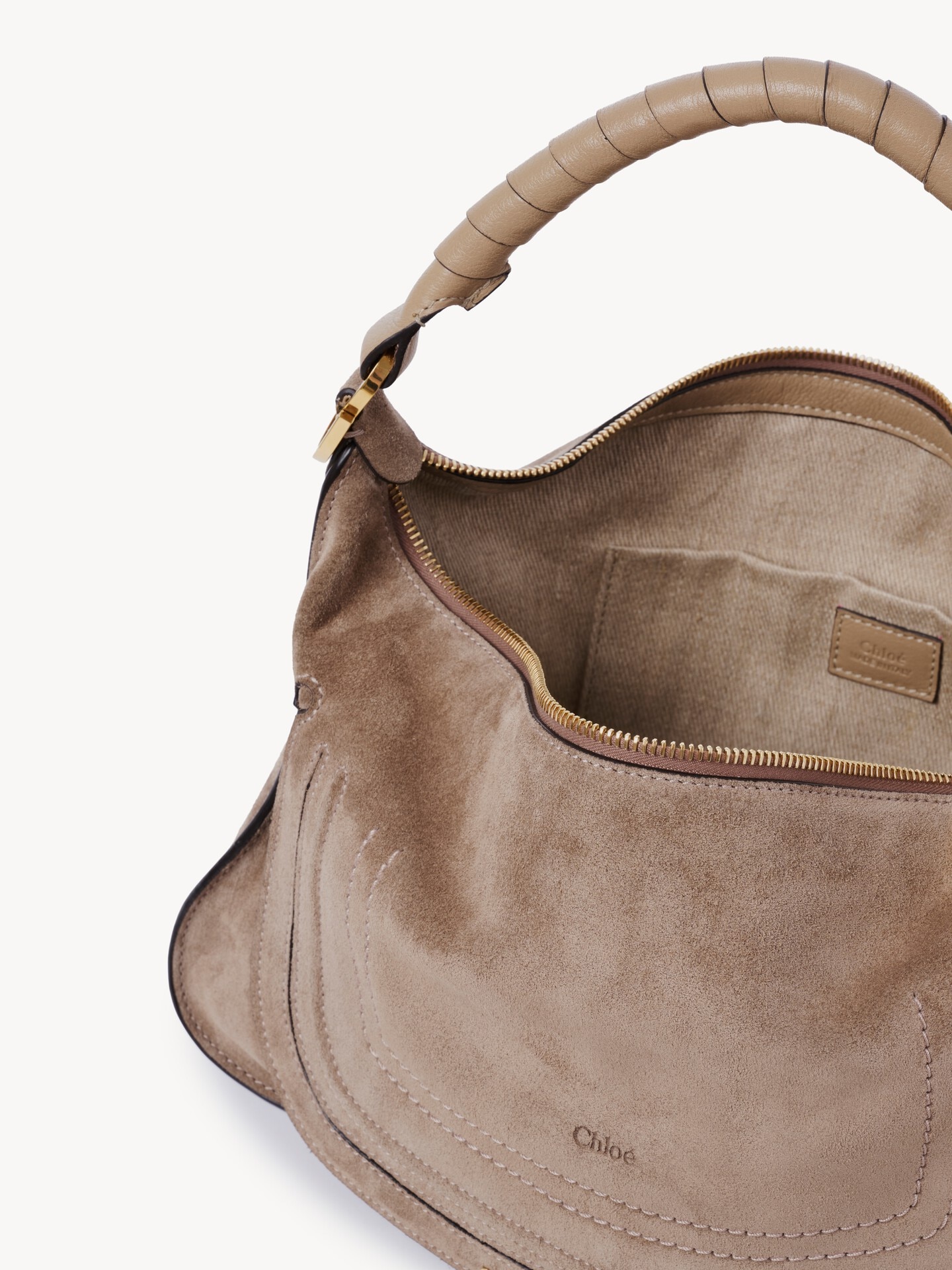 Small Marcie shoulder bag in suede leather - 8