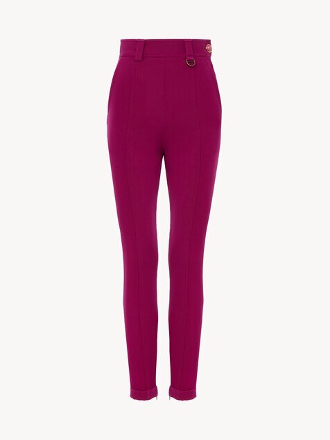 Fitted high-rise trousers in stretch tricotine
