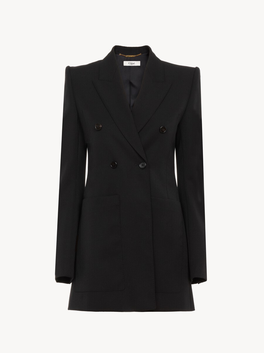Tailored jacket in wool grain de poudre - 1