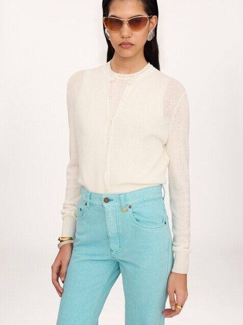 Fitted cardigan in a wool knit