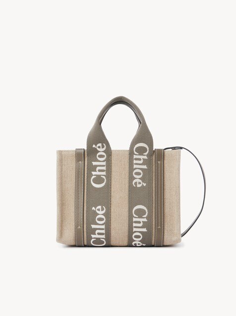 Small Woody tote bag in linen