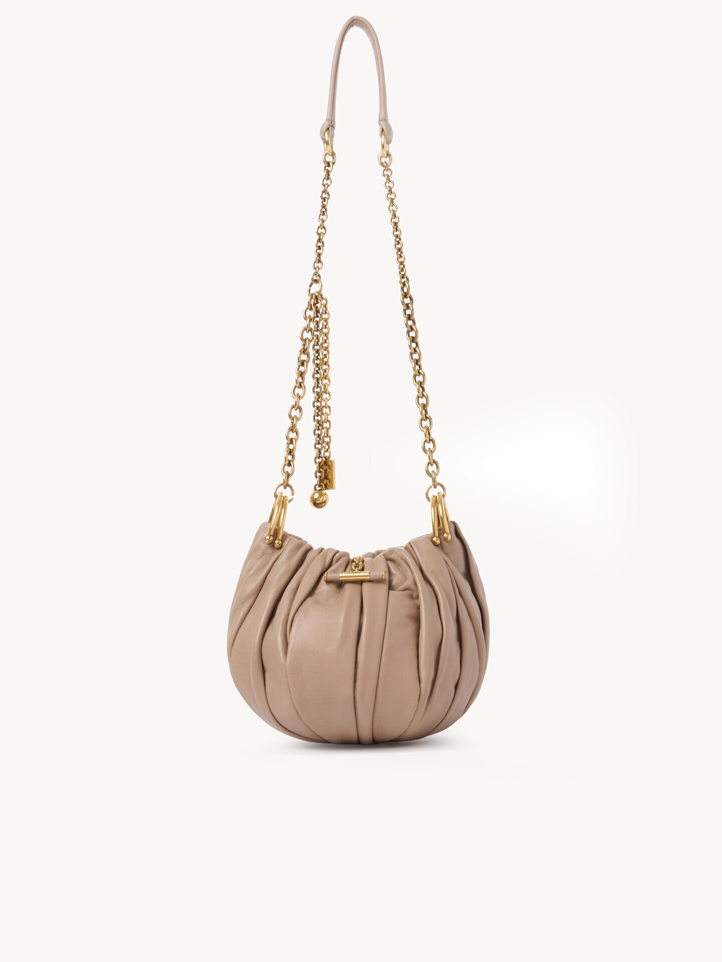 Chlo&eacute; Pliss&eacute; shoulder bag with chain in pleated leather - 2