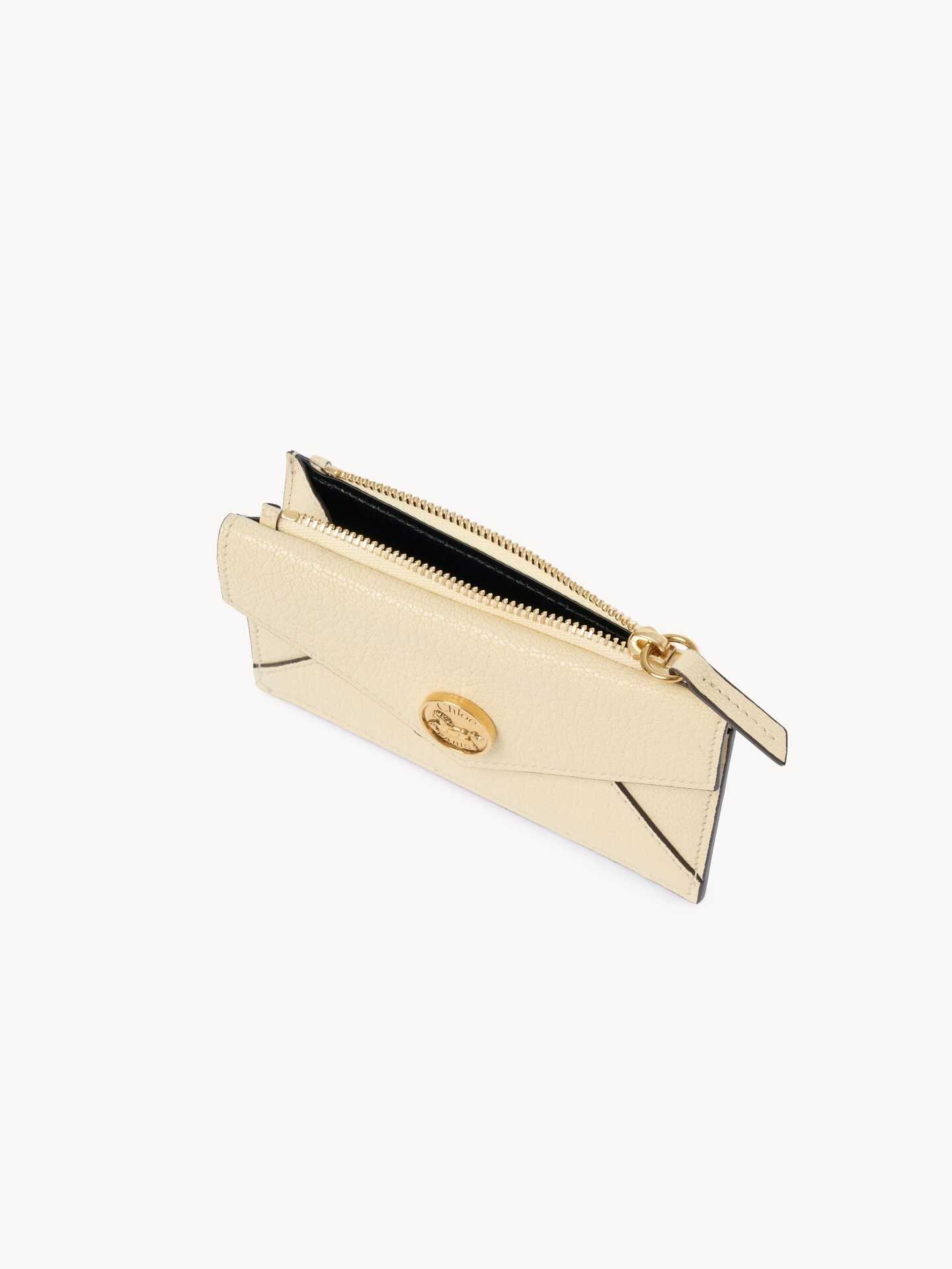 Small Envelope purse with card slots in grained leather - 5