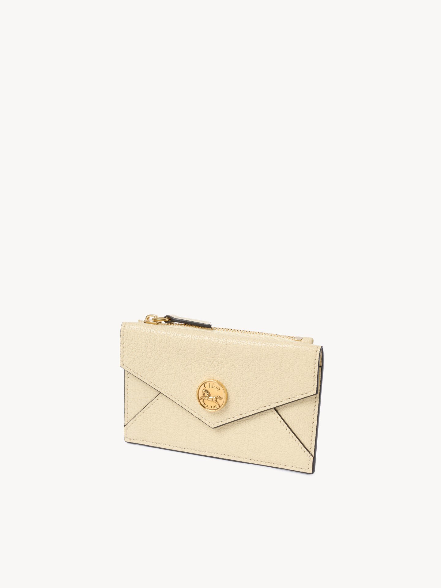 Small Envelope purse with card slots in grained leather - 3