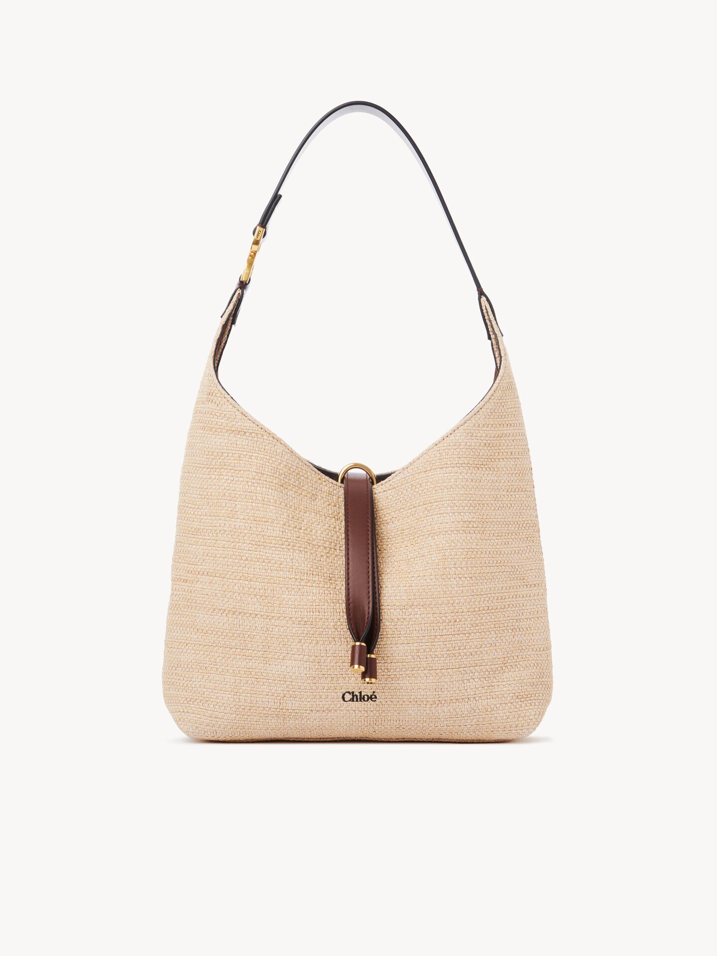 Small Marcie hobo bag in raffia-effect fibres  - 1