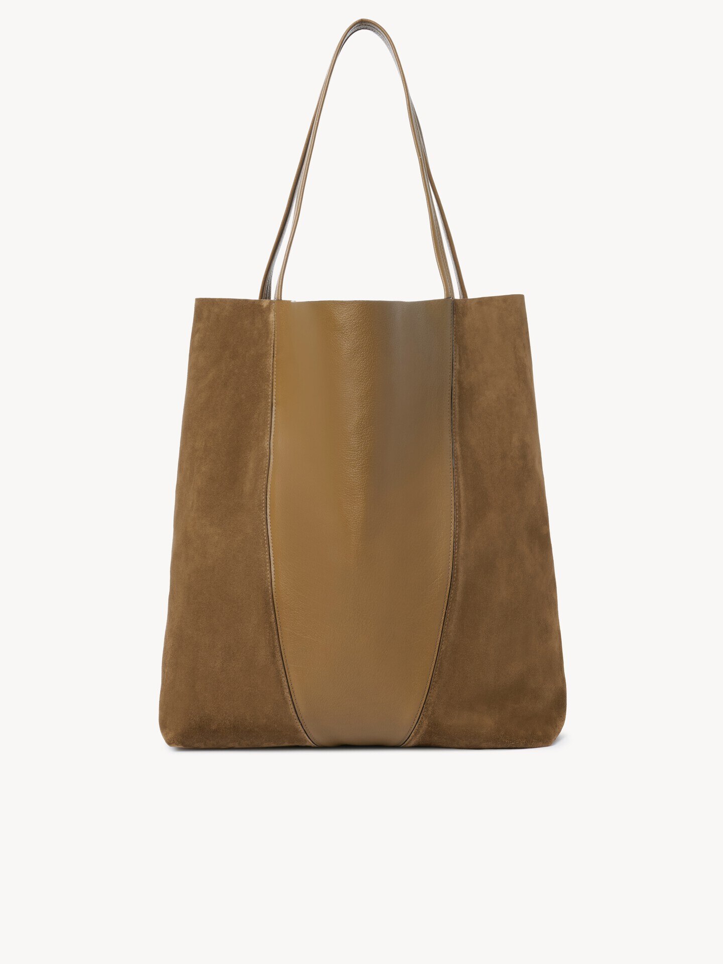 Large Chlo&eacute; Spin tote bag in grained and suede leather - 5