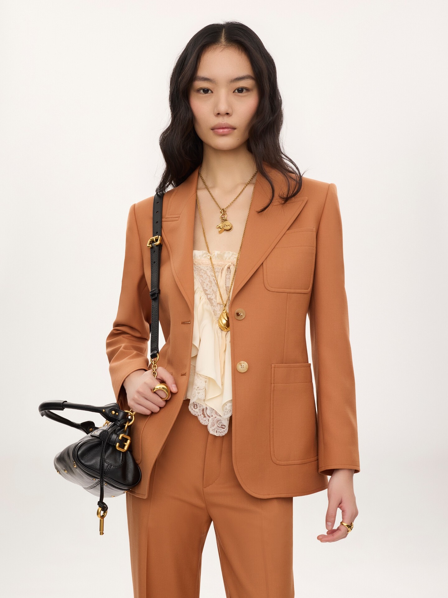 Single-breasted tailored jacket in wool gabardine - 4
