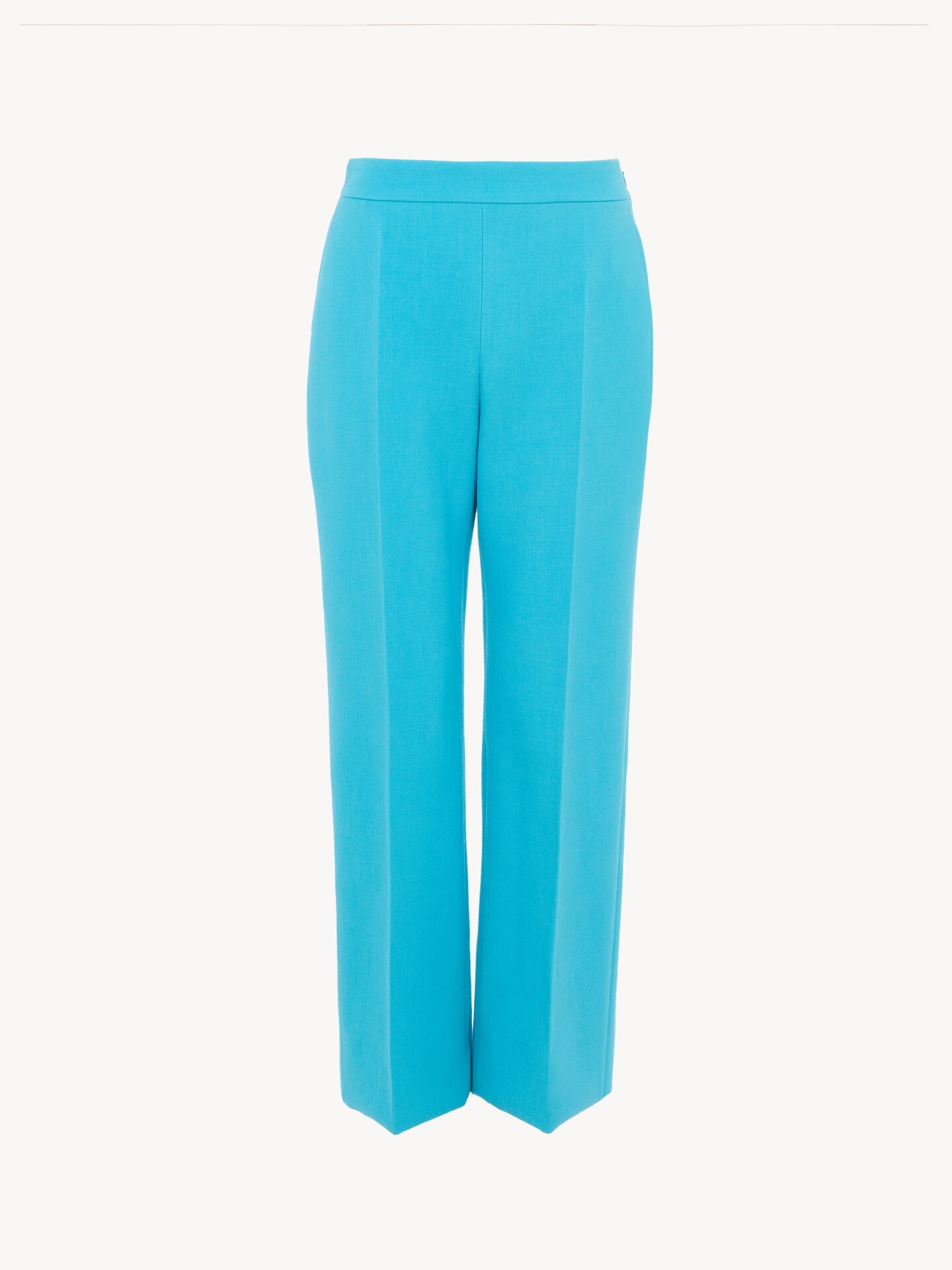 Straight cropped trousers in wool cr&ecirc;pe - 2
