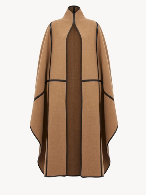 Abrigo capa largo oversize de lana