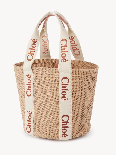 Bolso cesta grande Woody de fibras naturales