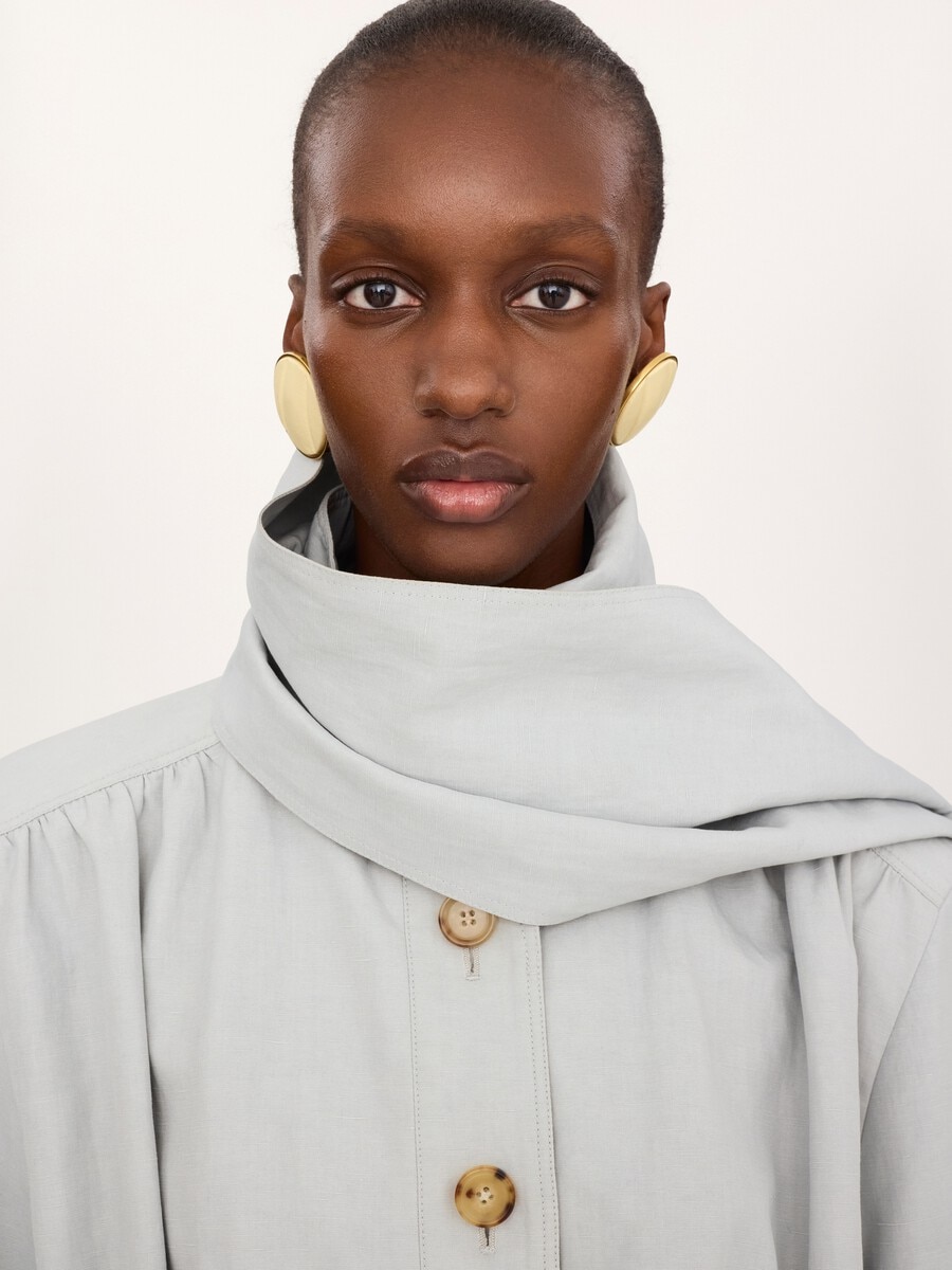Cropped scarf jacket in a linen-cotton mix - 7