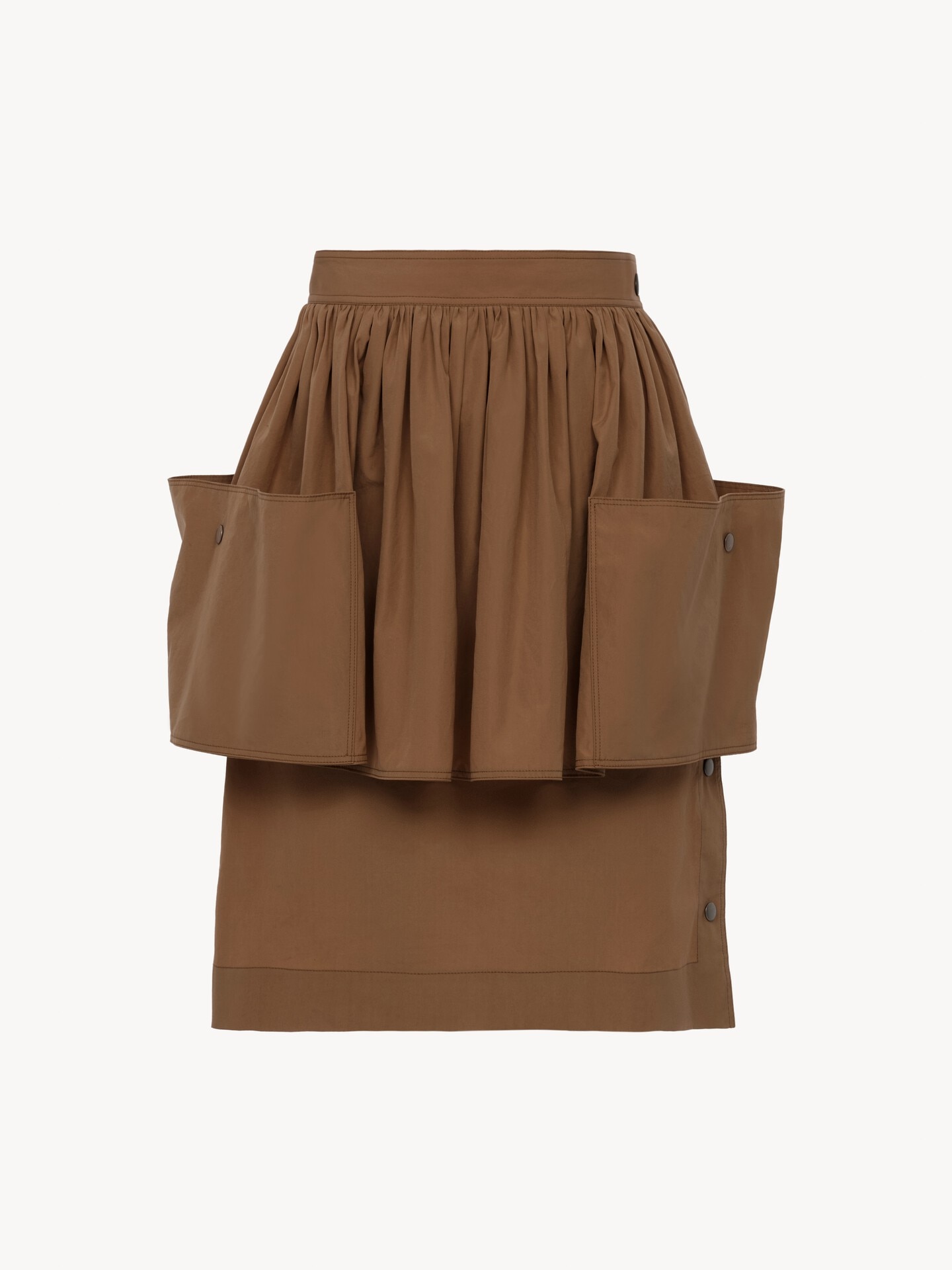Layered knee-length skirt in cotton poplin - 2