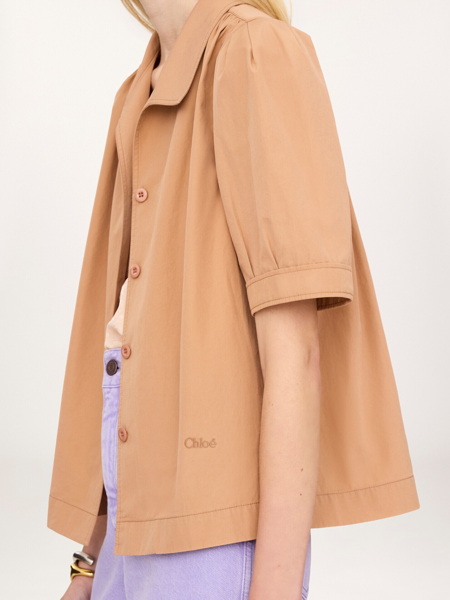 Short-sleeve shirt in cotton poplin - 5