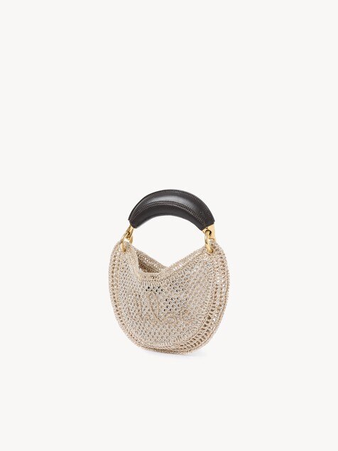 Mini Summer Banana hobo bag in glitter crochet