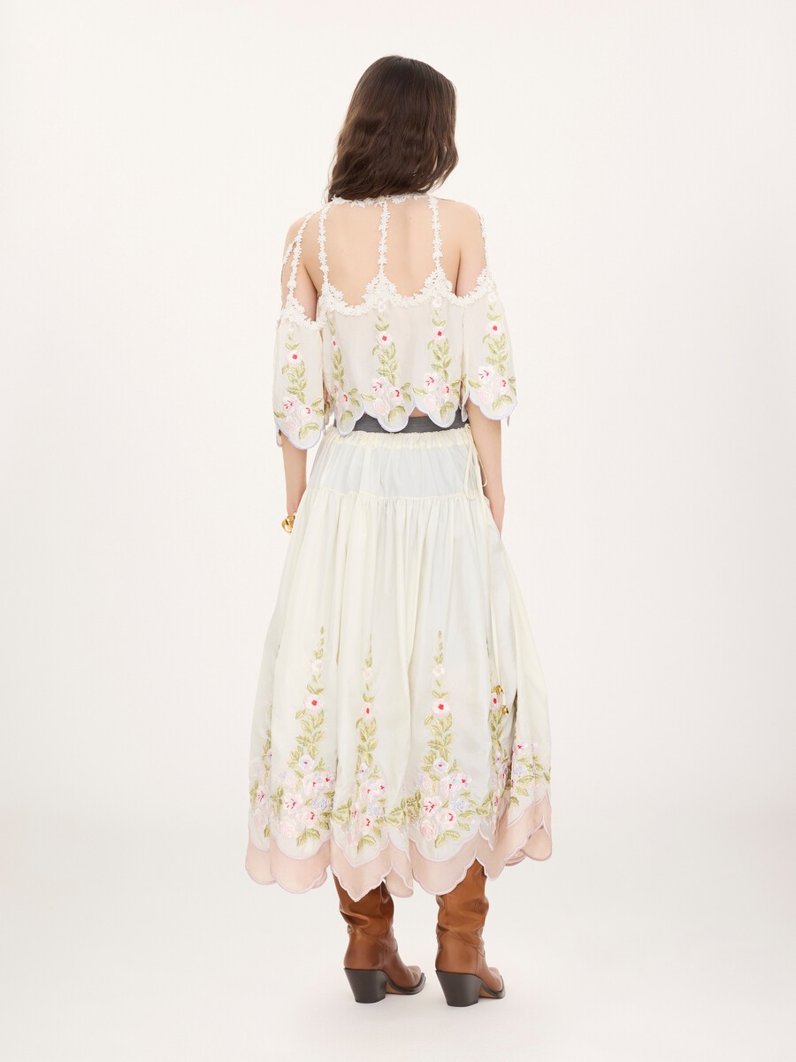 Cut-out cropped top in technical taffeta - 7