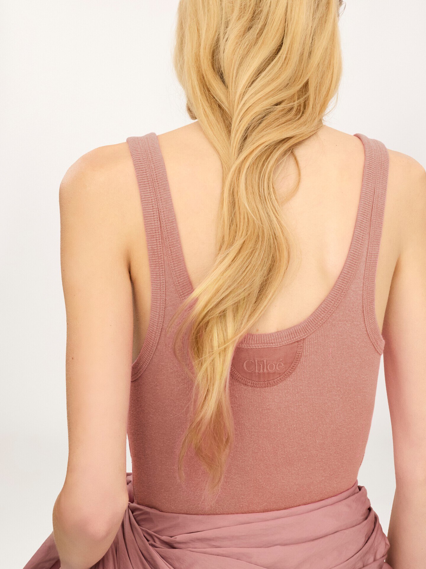 Fitted Henley tank top in cotton jersey - 5