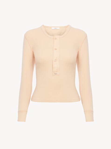 Henley shirt in cotton jersey