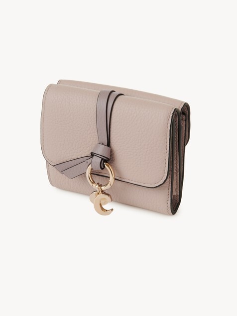 Small Alphabet tri-fold in grained leather
