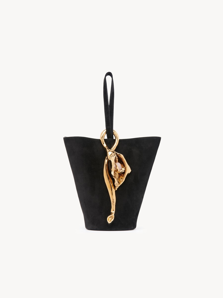 Small Eden Treasures wristlet bucket bag in suede leather - 2
