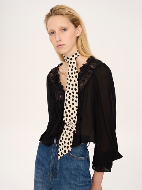Pa&ntilde;uelo bandeau Chlo&eacute; Spotted de seda