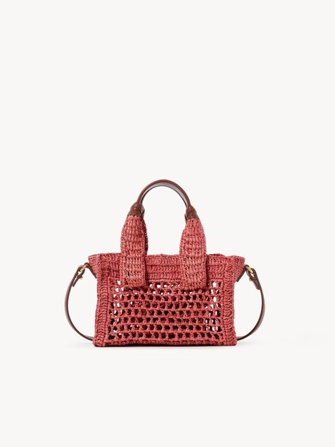 Minibolso tote Summer Banana East-West de rafia