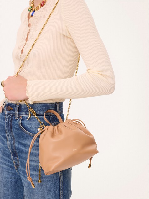 Mini Chlo&eacute; Icons shoulder bag with chain in soft leather