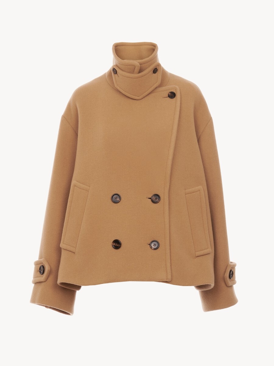 Oversized short coat in wool - 2