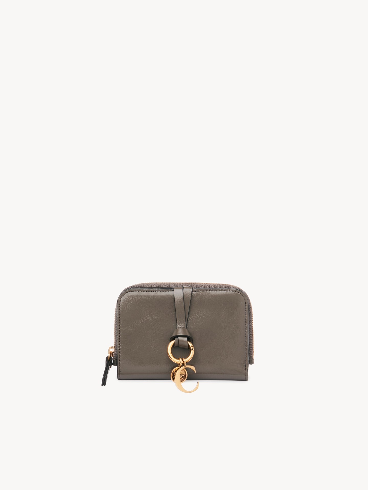 Alphabet bi-fold wallet in shiny leather - 1