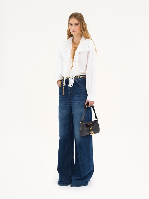 Wide-leg jeans in denim