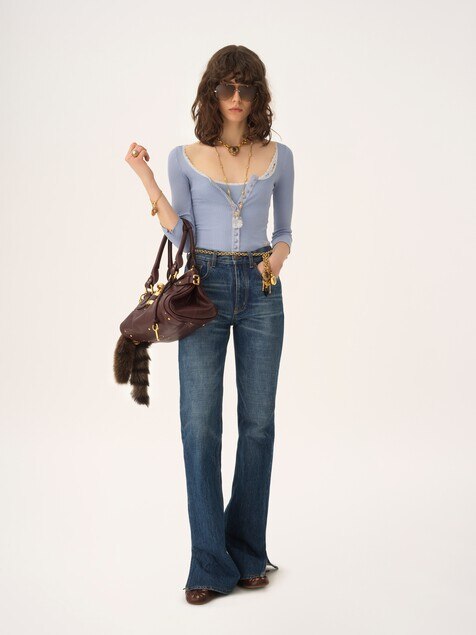 Scoop-neck fitted cardigan in cotton