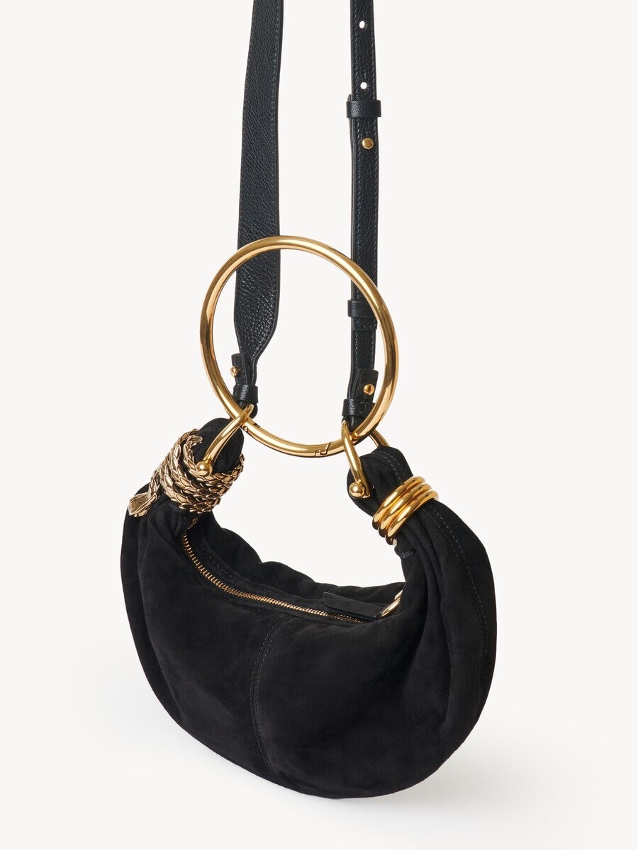 Small Snake Bracelet Hobo bag in suede leather - 4