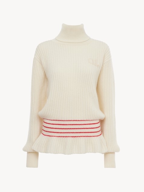 Oversized logo turtleneck jumper in a wool & mohair knit