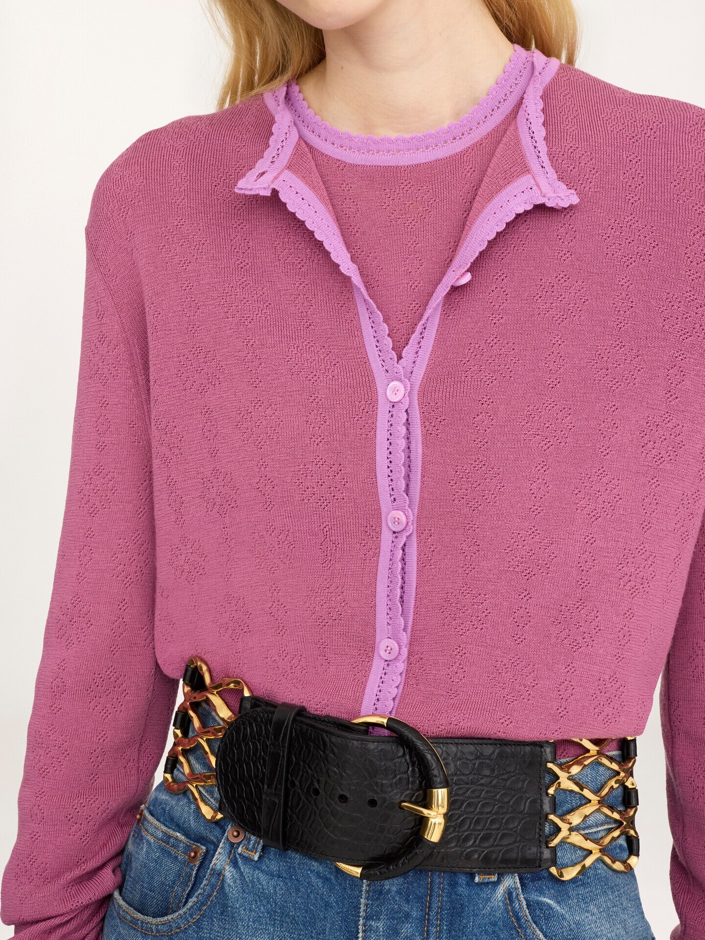 Fitted cardigan in a wool knit - 6