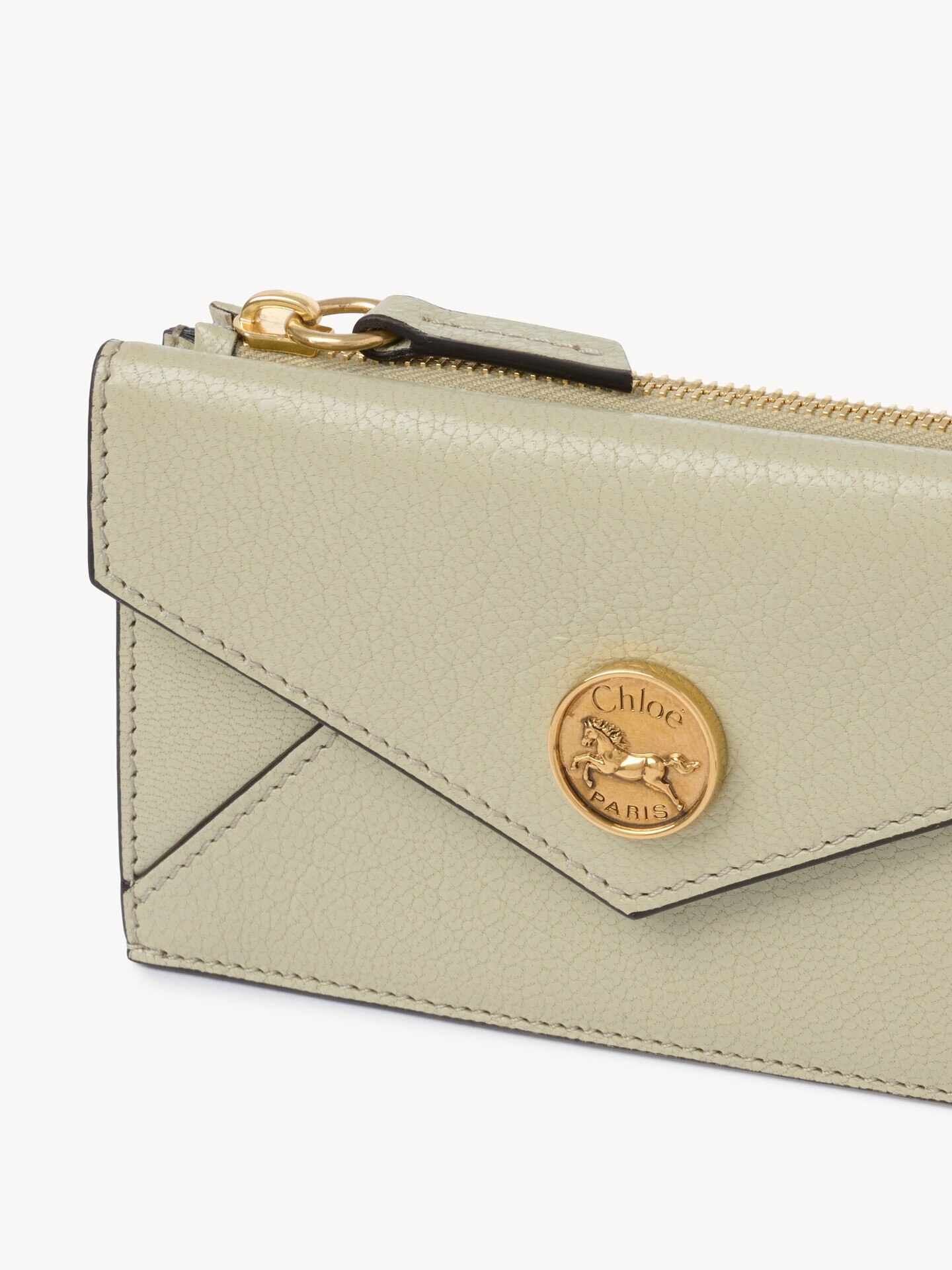 Cartera peque&ntilde;a Envelope con ranuras para tarjetas de cuero granulado - 6