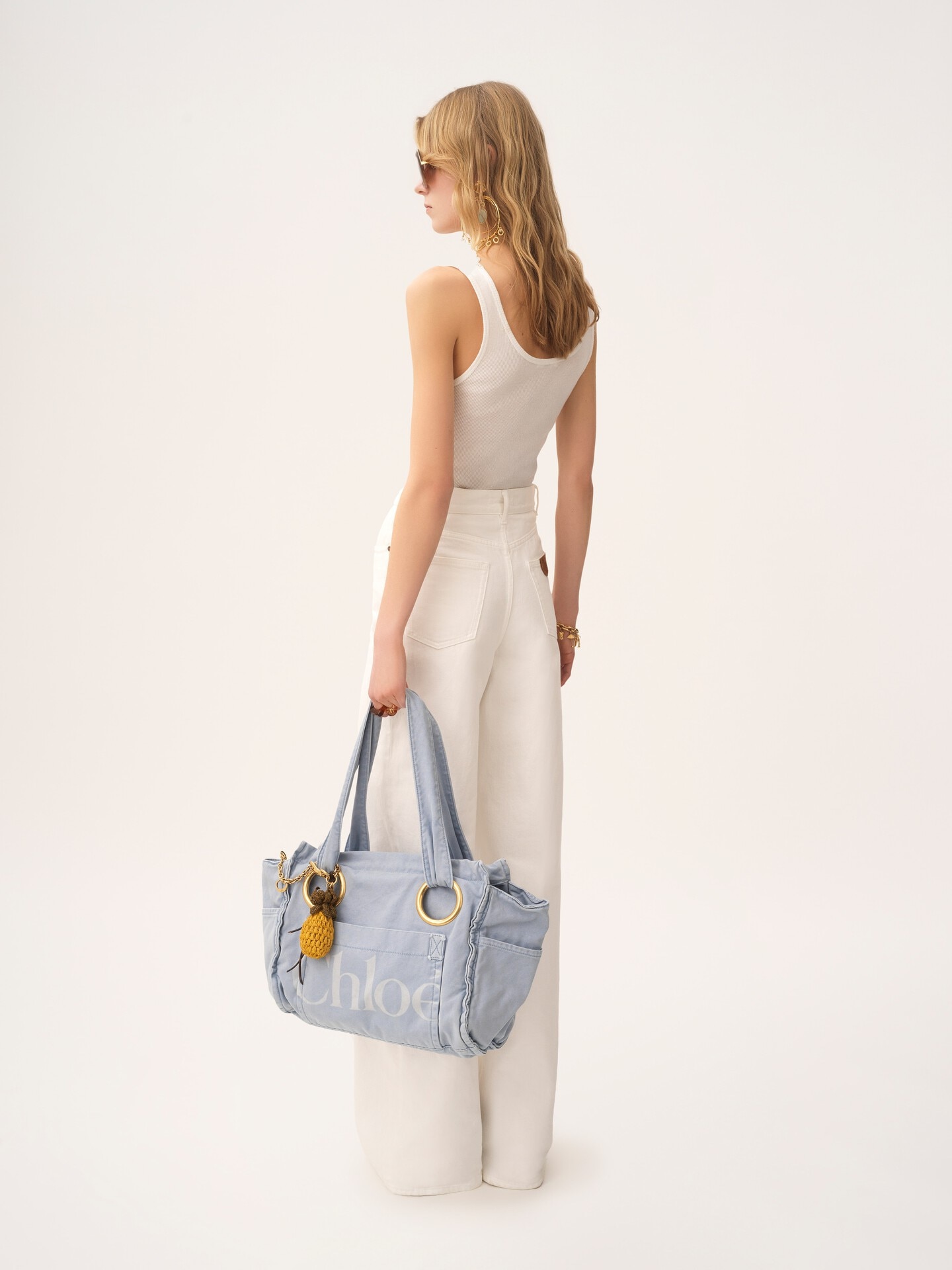 Fitted tank top in cotton jersey & guipure - 5