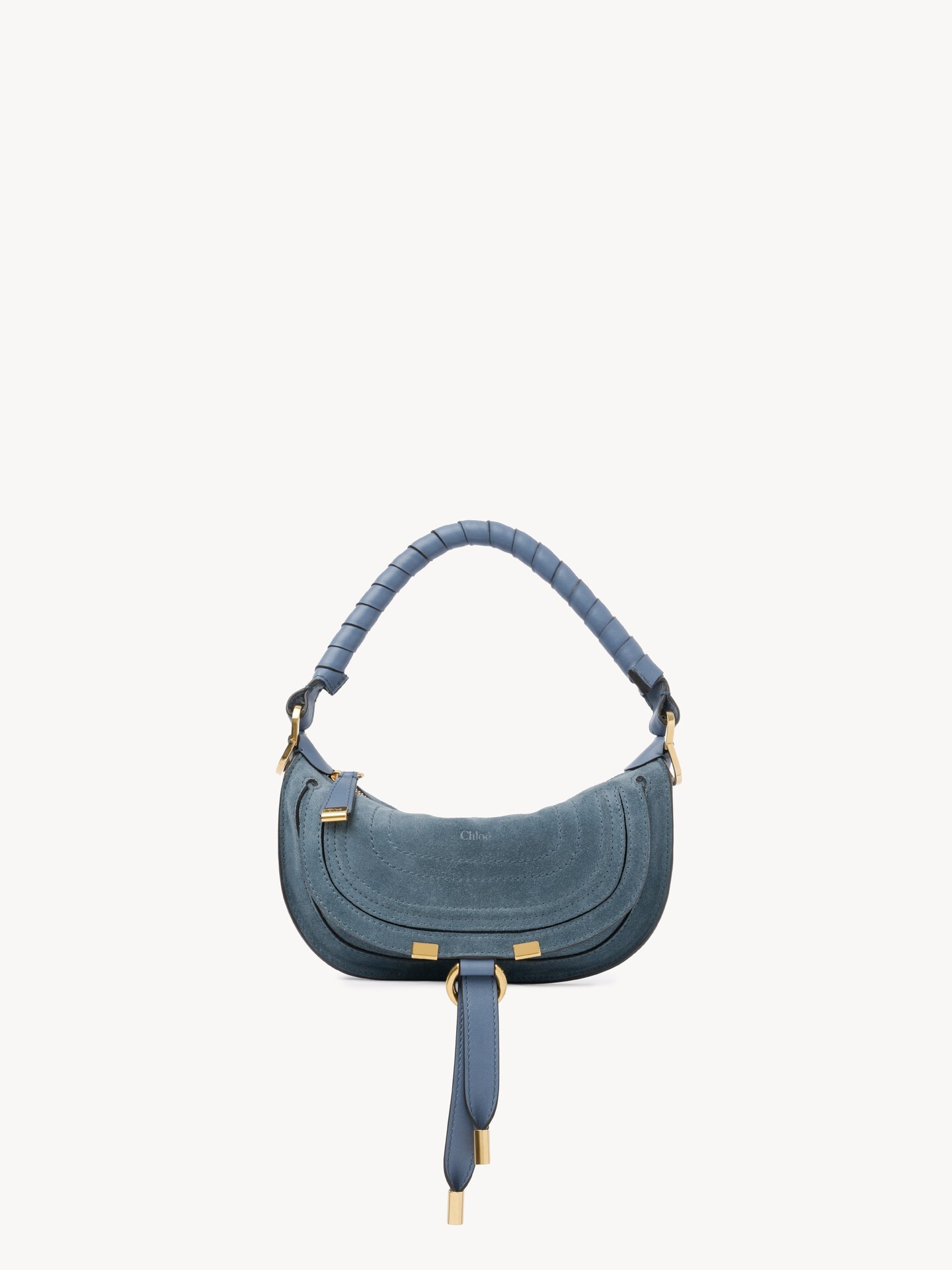 Mini Marcie shoulder bag in suede leather - 1