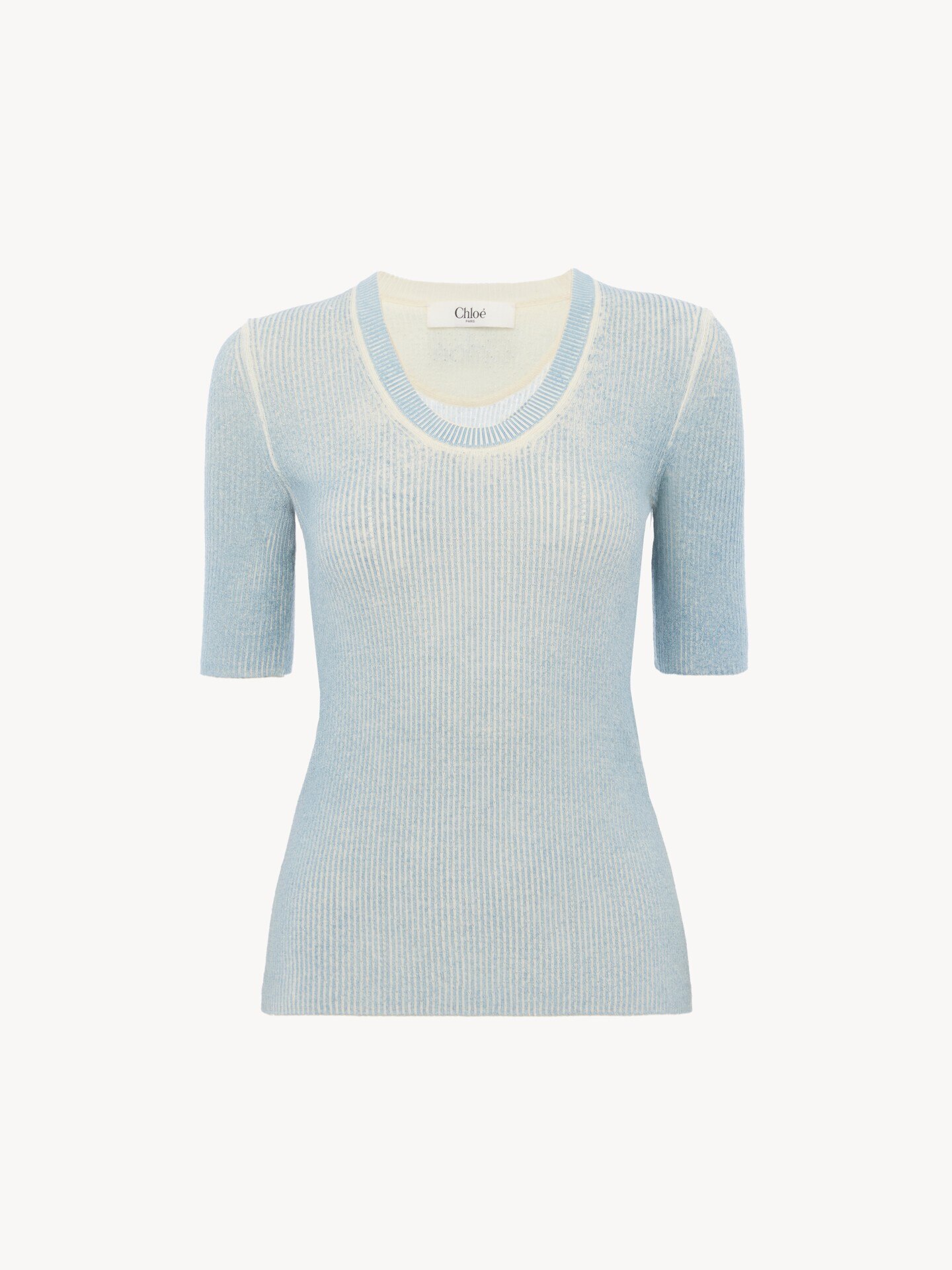 Short-sleeve sweater in a merino wool knit - 2
